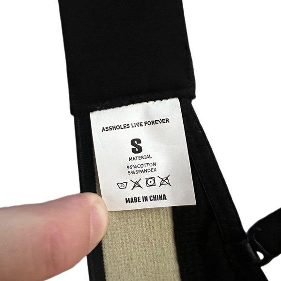 Assholes Live Forever Black Skull matching Bralette and Thong Panty set - Picture 3 of 5